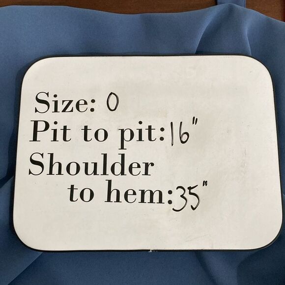 CLEARANCE H&M Shift Dress w/Neck Tie Size 0 Blue 3/4 Sleeve Collegiate - Picture 6 of 6